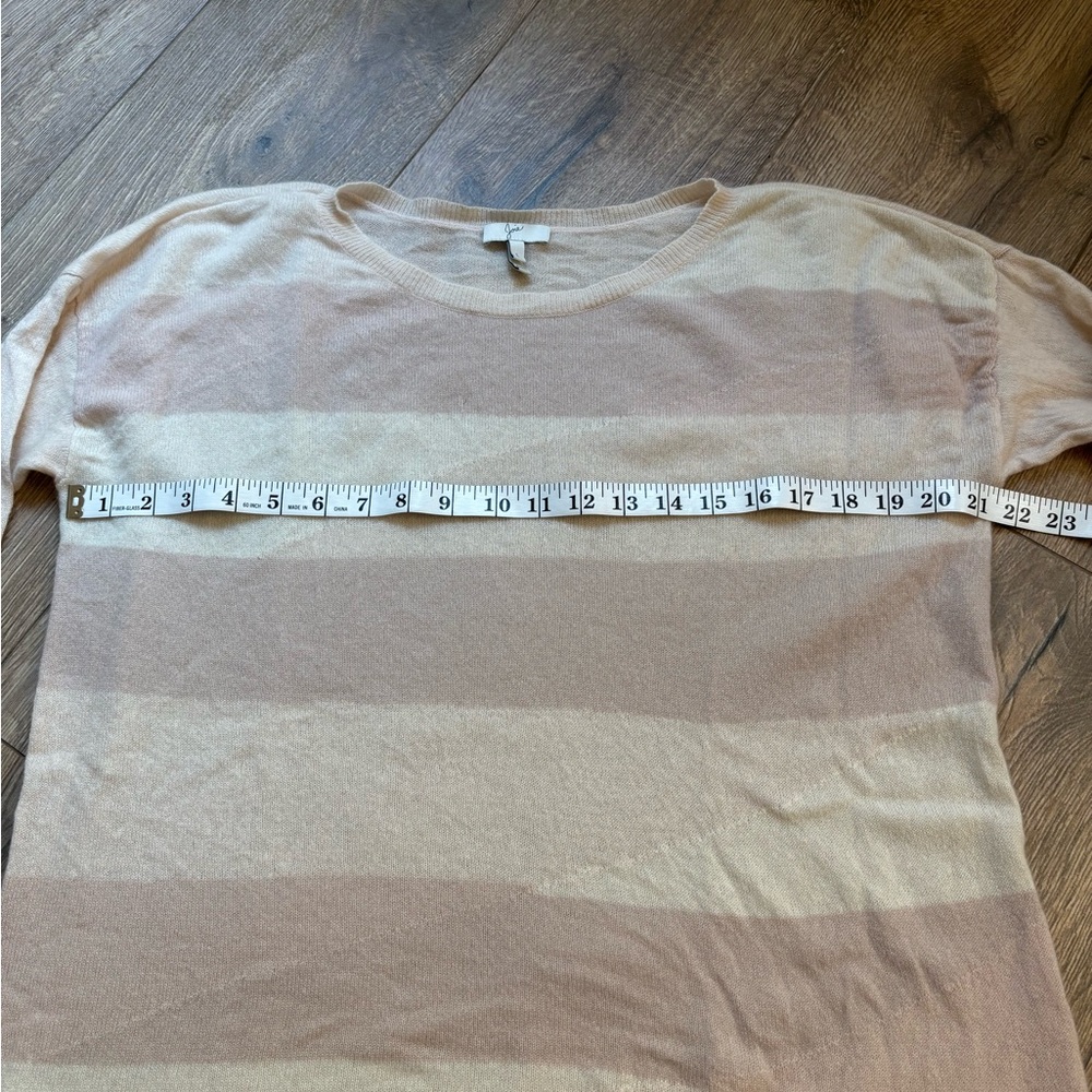 Joie Cashmere Beige Cream Pink Striped Sweater Size Large - Picture 8 of 11